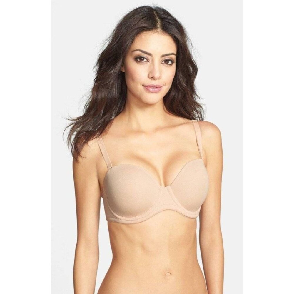 🆕WACOAL Red Carpet Strapless Convertible Underwire Bra 38DDD Nude Beige #854119 - Picture 7 of 12